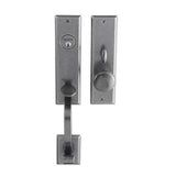 Bouvet - Entrance Handle Set - Complete single cylinder set for 2 1/4'' door - Pewter 012