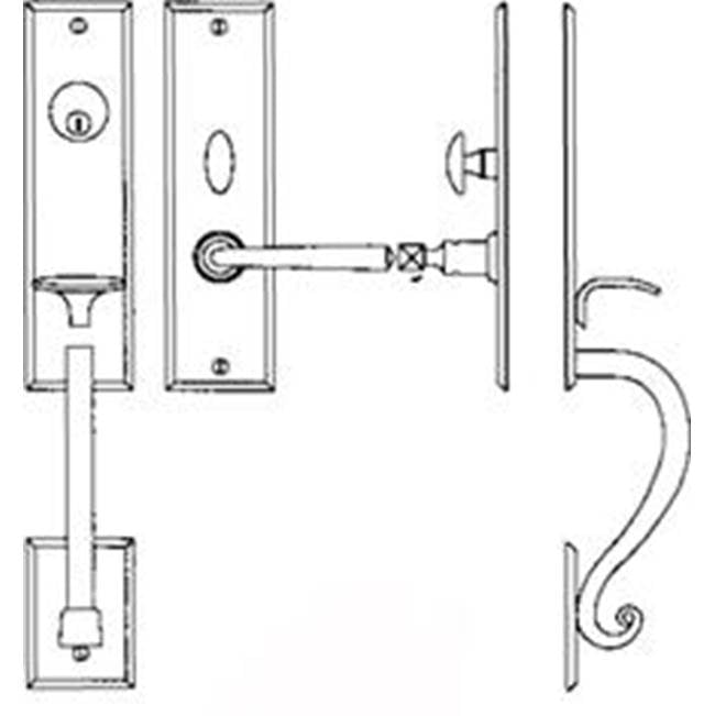 Entrance Handle Set - Complete single cylinder set for 1 3/4'' door