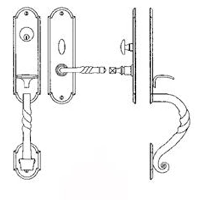 Bouvet - Entrance Handle Set - Trim set without mechanism - Pewter 012