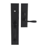 Bouvet - Entrance Handle Set - Complete single cylinder set for 1 3/4'' door - Pewter 012