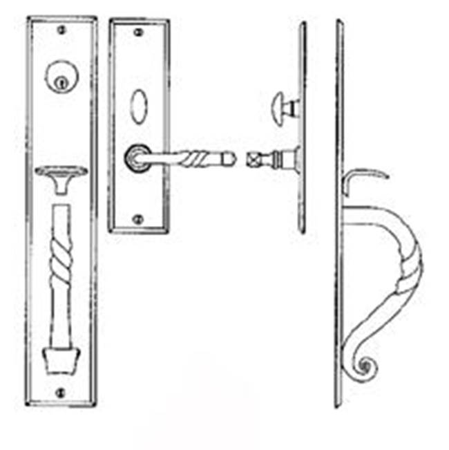 Bouvet - Entrance Handle Set - Trim set without mechanism - Pewter 012
