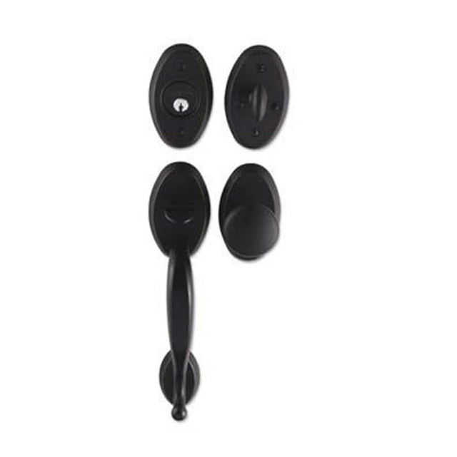 Bouvet - Tubular Entrance Handle Set - Complete single cylinder set for 1 3/4'' door - Pewter 012