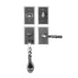 Bouvet - Tubular Entrance Handle Set - Complete full dummy set - Pewter 012