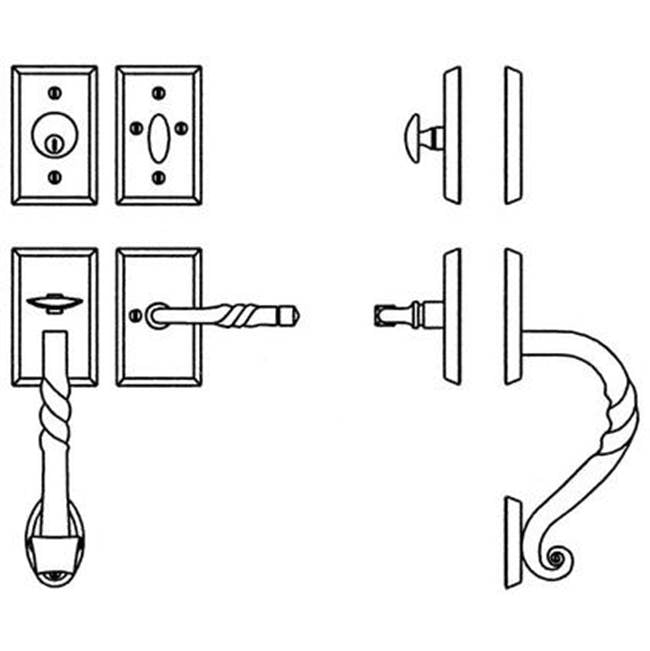 Tubular Entrance Handle Set - Complete full dummy set