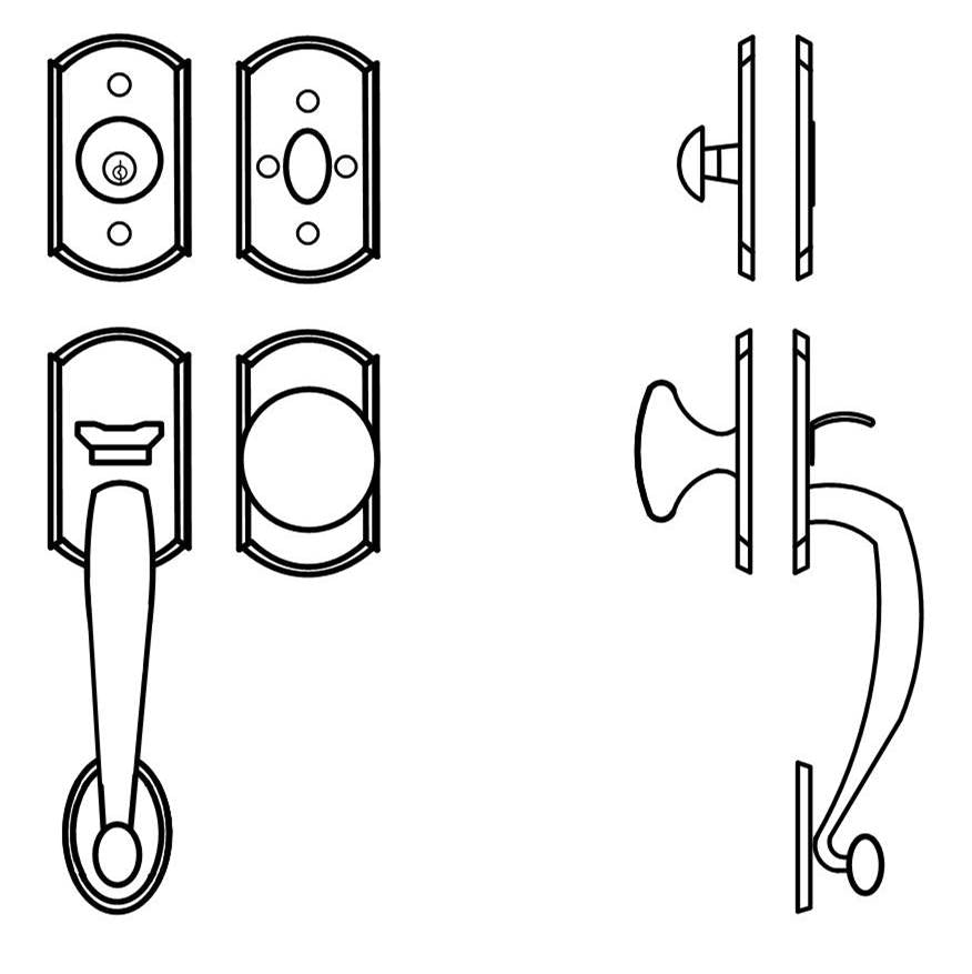 Tubular Entrance Handle Set - Complete full dummy set