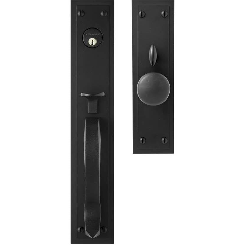 Bouvet - Entrance Handle Set - Complete single cylinder set for 1 3/4'' door - Pewter 012