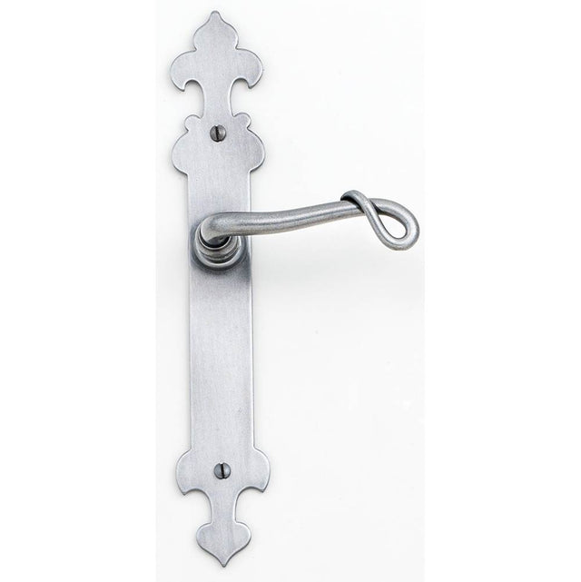 Bouvet - Navarre Lever Set - Complete single profile cylinder set for 1 3/4'' door - Pewter 012