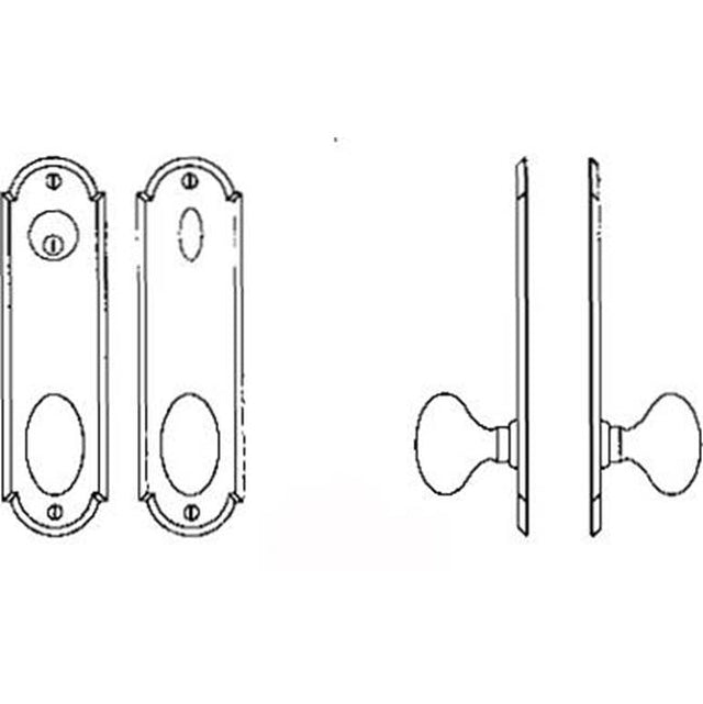 Bouvet - Entry Tubular or Mortise set - Single cylinder mortise lock set for 1 3/4'' - Pewter 012
