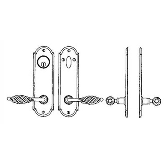 Bouvet - Entry Tubular or Mortise set - Single cylinder mortise lock set for 1 3/4'' - Pewter 012