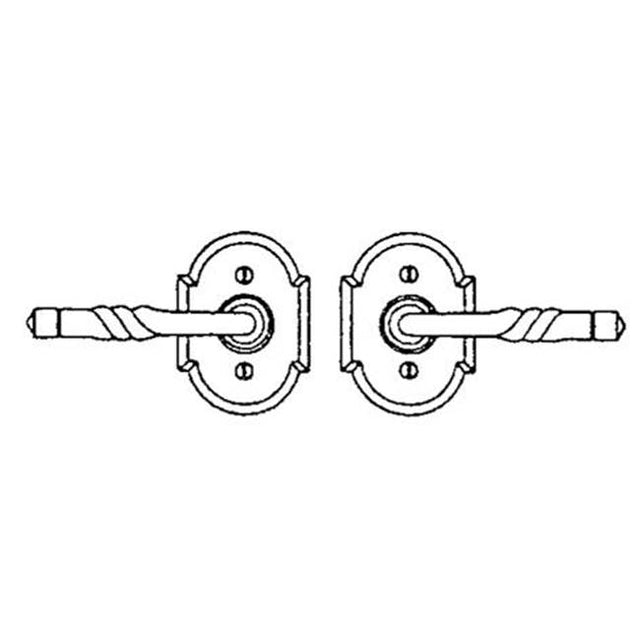 Bouvet - Lever set on rosette - Complete passage set - Pewter 012