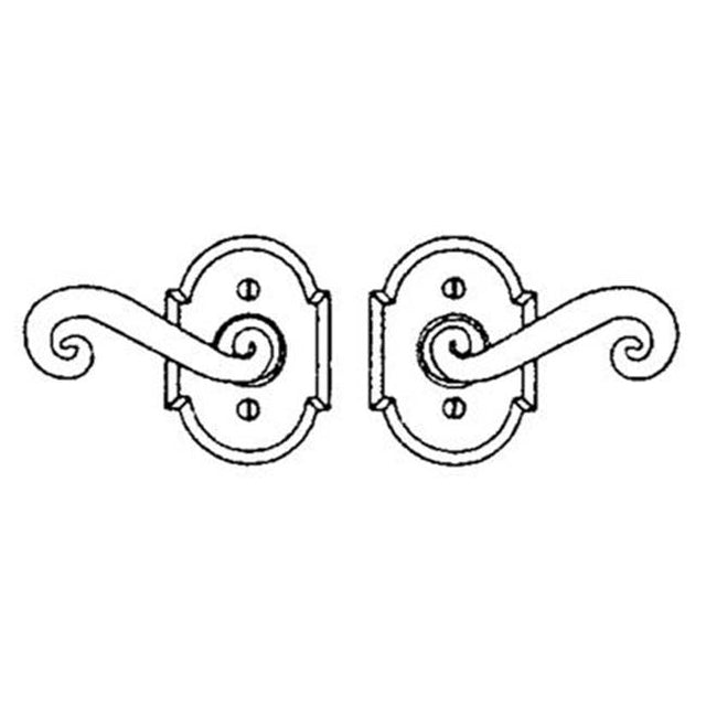 Bouvet - Lever set on rosette - Complete passage set - Pewter 012