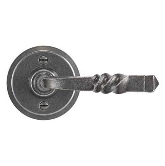 Bouvet - Lever set on rosette - Complete privacy set - Pewter 012