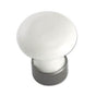 Bouvet - Round Porcelaine Knob - White porcelaine / Polished nickel 064
