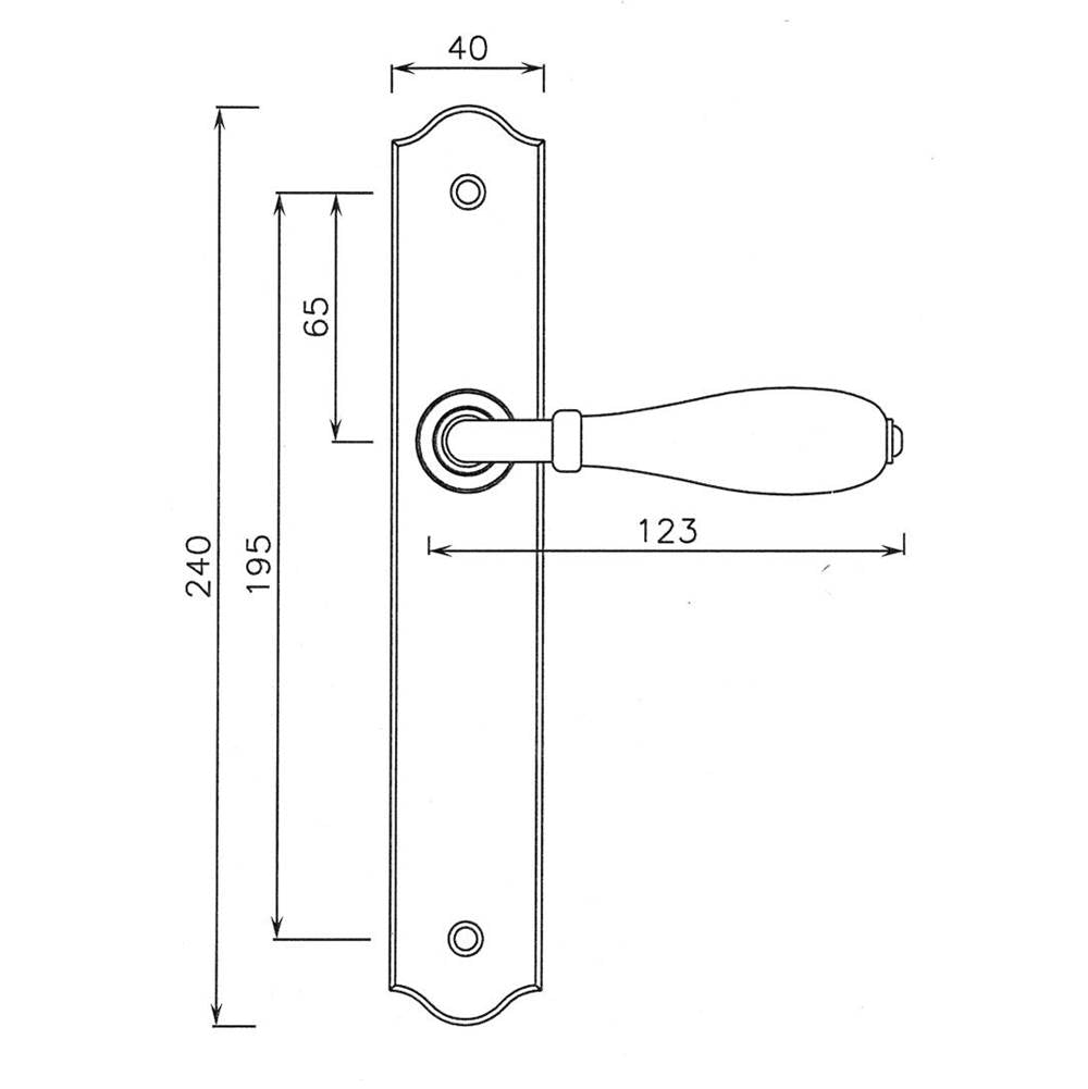 Porcelaine Lever on Escutcheon Set - Passage trim set