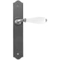 Bouvet - Porcelaine Lever on Escutcheon Set - Complete tubular passage set for 1 3/4'' door - Blue Porcelaine / Pewter 092