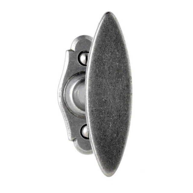Bouvet - Knob on Plate Vegetal - Pewter 012