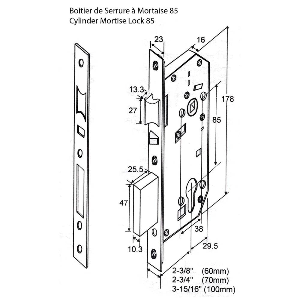 Mortise Lock - Cylinder