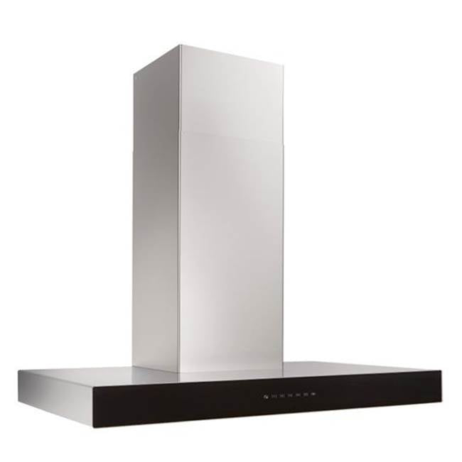BEST Range Hoods - ISPIRA CHIMNEY 30'' 600 CFM SS Black Glass - Stainless Steel