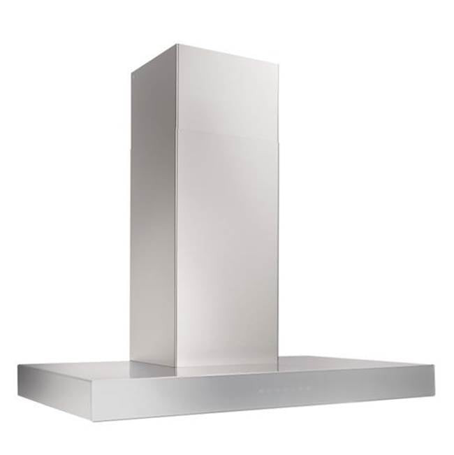 BEST Range Hoods - ISPIRA CHIMNEY 36'' 600 CFM  SS Brushed Grey Glass - Stainless Steel