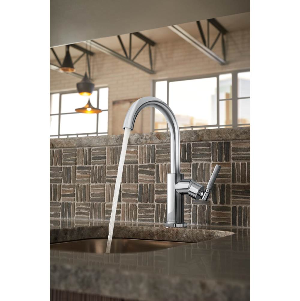 Litze Bar Faucet with Arc Spout and Knurled Handle Kit