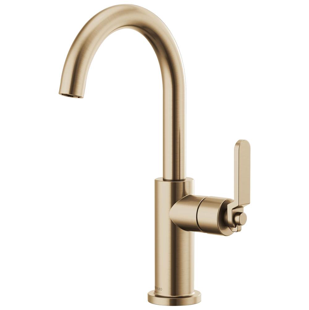 Brizo - Litze Bar Faucet with Arc Spout and Industrial Handle Kit - Luxe Gold