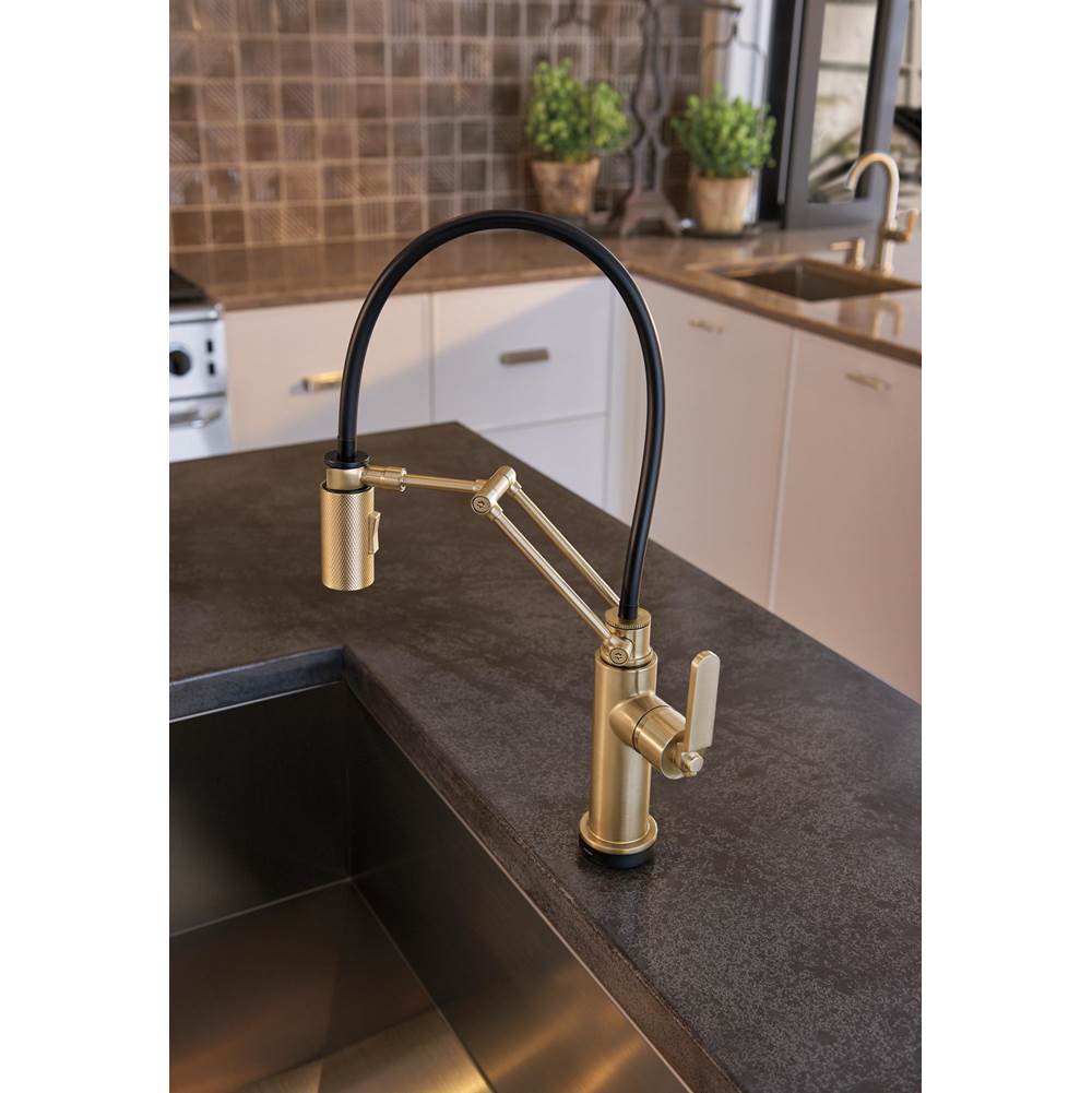 Litze Bar Faucet with Arc Spout and Industrial Handle Kit