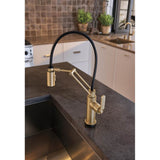Litze Bar Faucet with Arc Spout and Industrial Handle Kit
