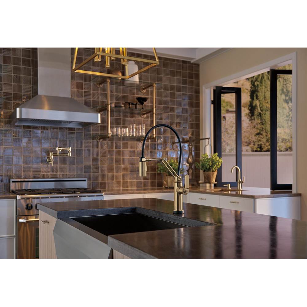 Litze Bar Faucet with Arc Spout and Industrial Handle Kit