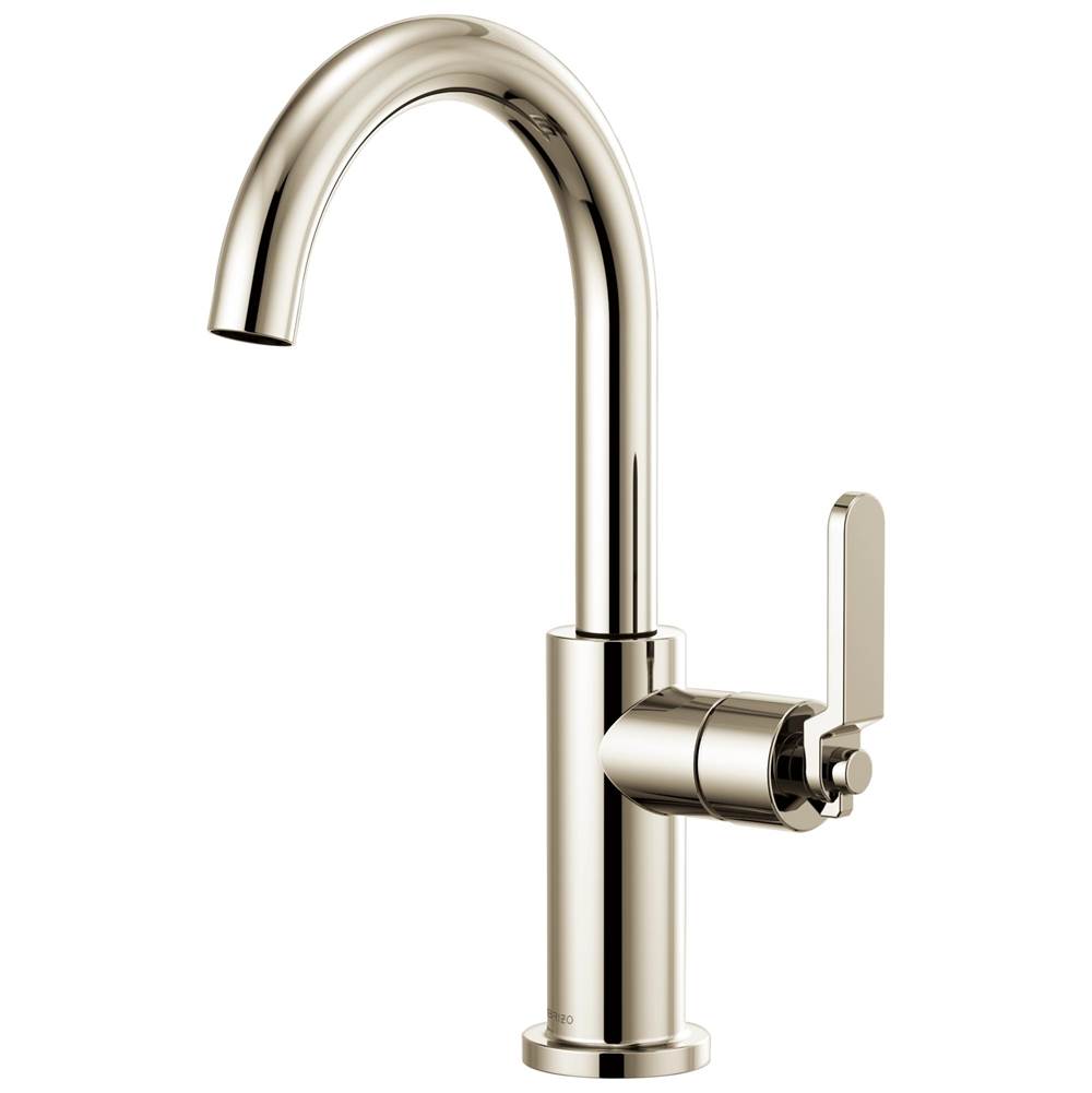 Brizo - Litze Bar Faucet with Arc Spout and Industrial Handle Kit - Polished Nickel