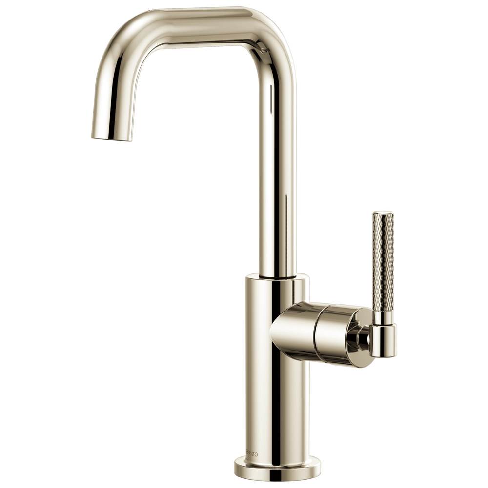 Brizo - Litze Bar Faucet with Square Spout and Knurled Handle Kit - Polished Nickel