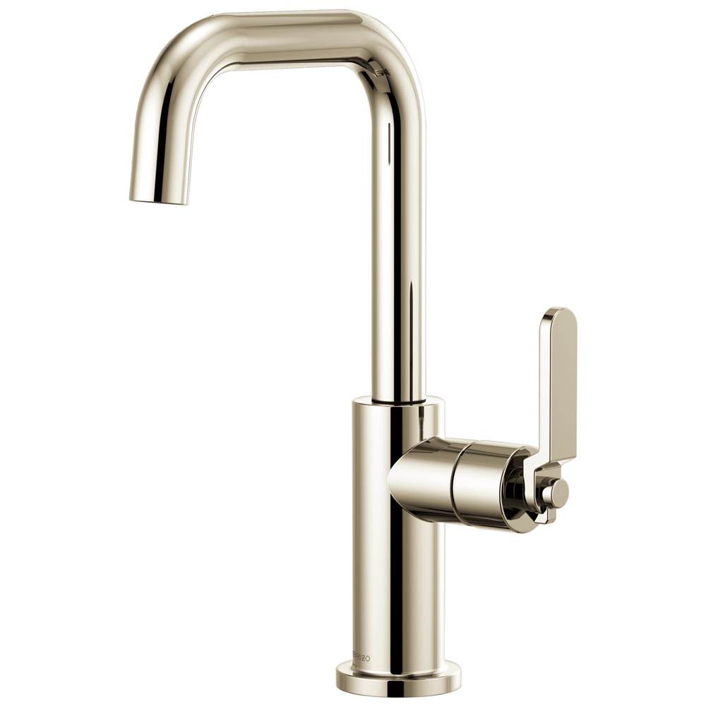 Brizo - Litze Bar Faucet with Square Spout and Industrial Handle Kit - Polished Nickel