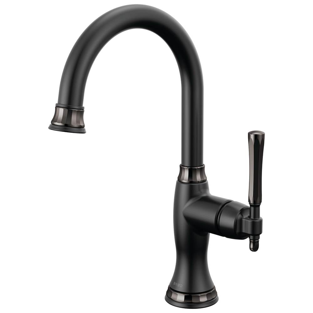 Brizo - The TulhamE Kitchen Collection by Brizo Bar Faucet - Matte Black  With  Brilliance Black Onyx