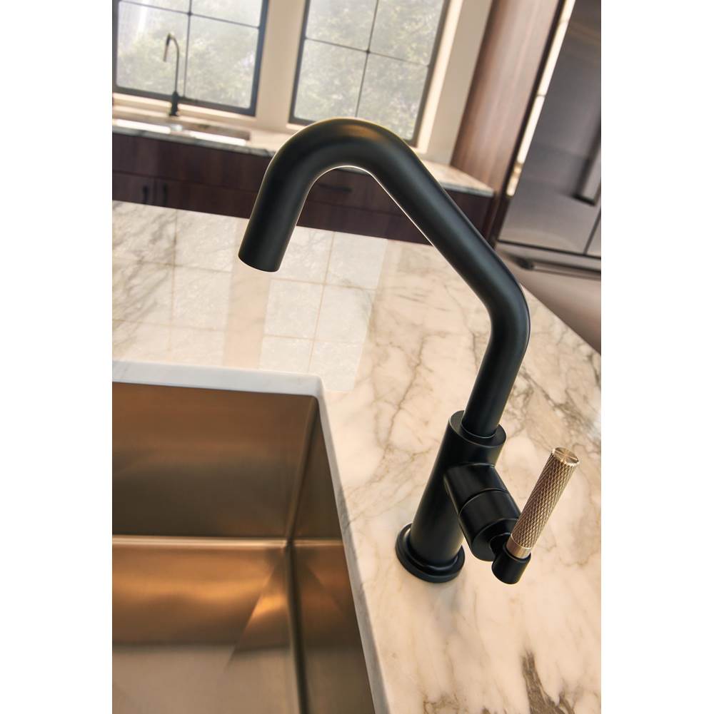 Litze Bar Faucet with Angled Spout and Knurled Handle Kit