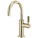 Brizo - Litze Beverage Faucet with Arc Spout and Knurled Handle - Polished Nickel