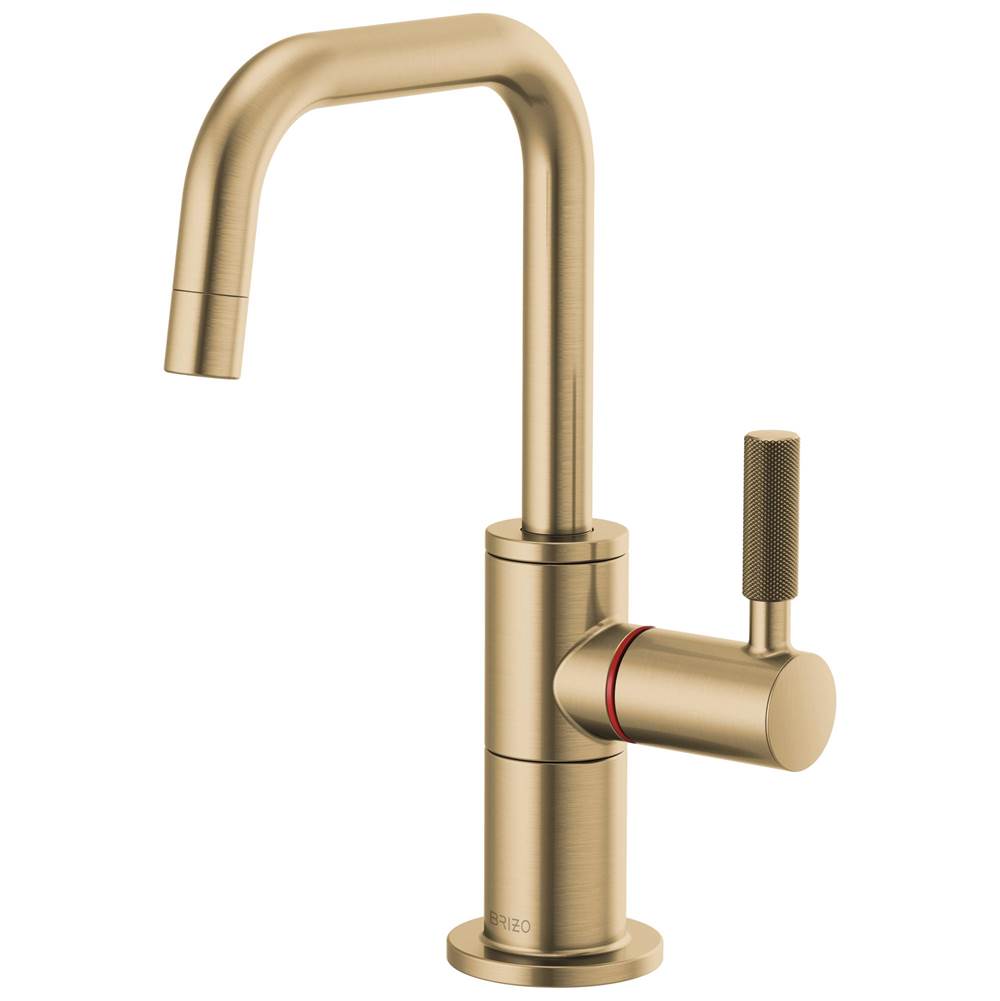 Brizo - Litze Instant Hot Faucet with Square Spout and Knurled Handle - Luxe Gold