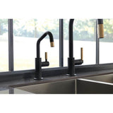 Litze Beverage Faucet with Angled Spout and Knurled Handle