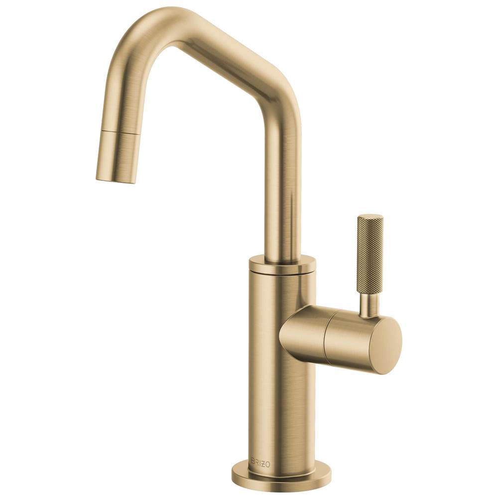 Brizo - Litze Beverage Faucet with Angled Spout and Knurled Handle - Luxe Gold