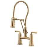 Brizo - Rook Articulating Bridge Faucet with Finished Hose - Luxe Gold