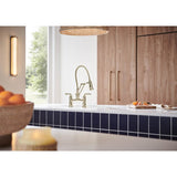 Rook Articulating Bridge Faucet with Finished Hose