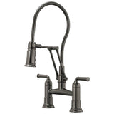 Brizo - Rook Articulating Bridge Faucet with Finished Hose - Luxe Steel