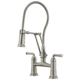 Brizo - Rook Articulating Bridge Faucet with Finished Hose - Stainless