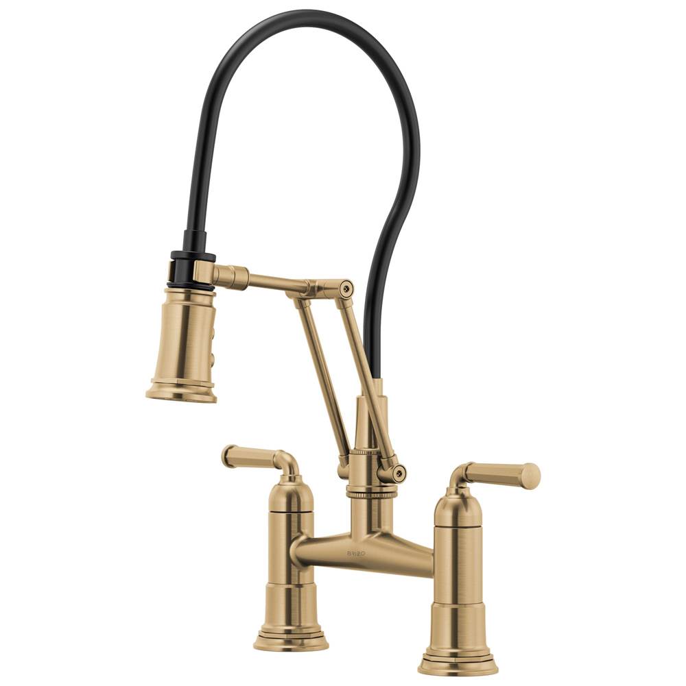Brizo - Rook Articulating Bridge Faucet - Luxe Gold