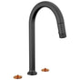 Brizo - Kintsu Widespread Pull-Down Faucet with Arc Spout - Less Handles - Matte Black