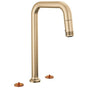 Brizo - Kintsu Widespread Pull-Down Faucet with Square Spout - Less Handles - Luxe Gold