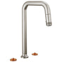 Brizo - Kintsu Widespread Pull-Down Faucet with Square Spout - Less Handles - Stainless