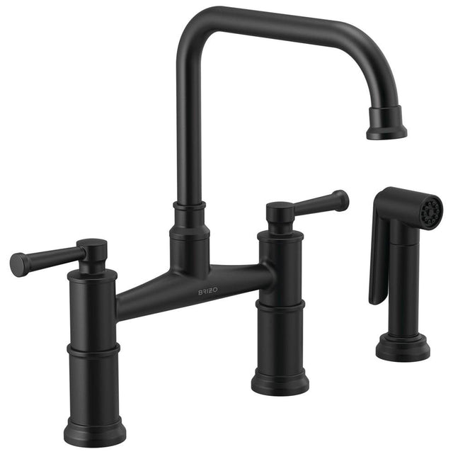 Brizo - Artesso Bridge Faucet with Side Sprayer - Matte Black
