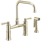 Brizo - Artesso Bridge Faucet with Side Sprayer - Polished Nickel
