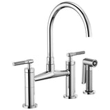Brizo - Litze Bridge Faucet with Arc Spout and Knurled Handle - Chrome