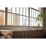 Litze Bridge Faucet with Arc Spout and Knurled Handle