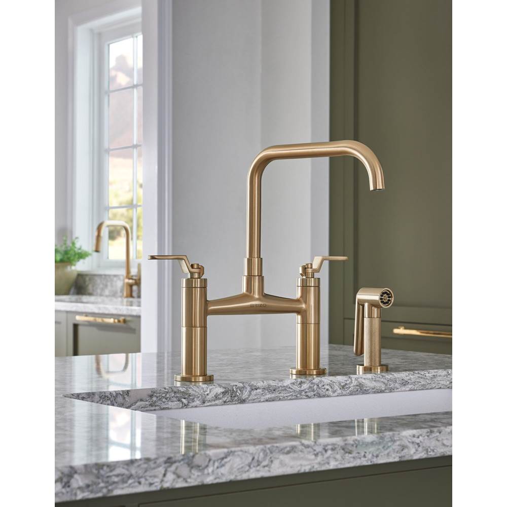 Litze Bridge Faucet with Square Spout and Industrial Handle